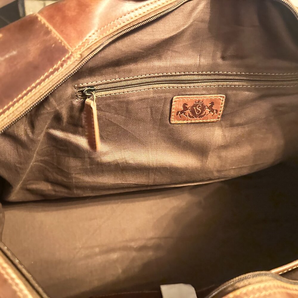 NEW Sid & Vain Luxury Travel Duffel Bag Hand Made Genuine Leather - Picture 8 of 10